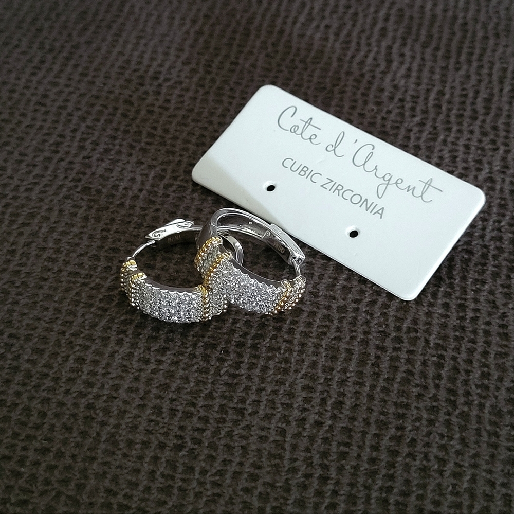 Cote d'Argent Cubic Zirconia💎 Hoops - NWT - Picture 8 of 15